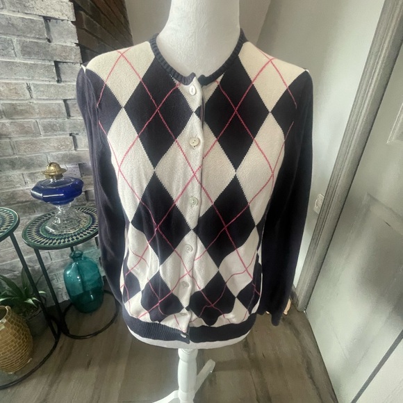 Lands' End Sweaters - Lands' End Argyle Cardigan Sweater